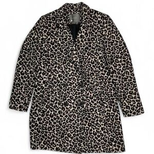 Anthropologie Black and Cream Leopard Coat